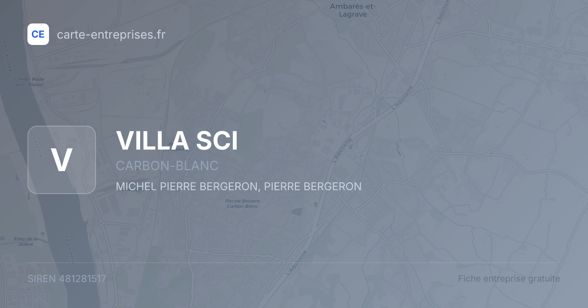VILLA SCI — 481281517 — fiche entreprise