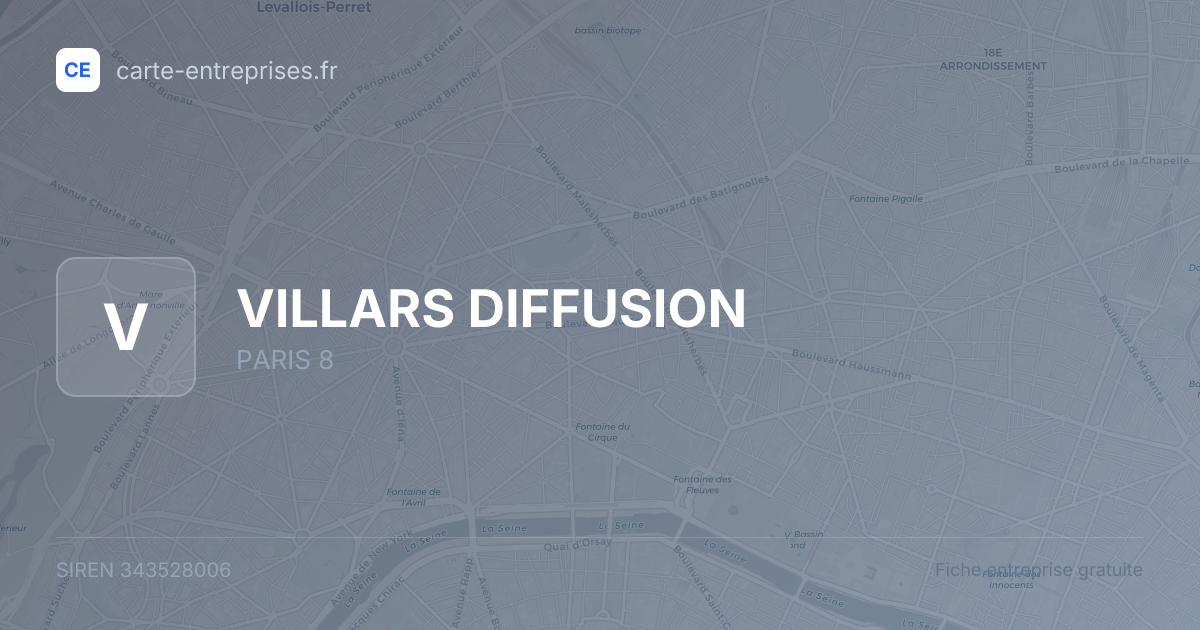 VILLARS DIFFUSION — 343528006 — fiche entreprise
