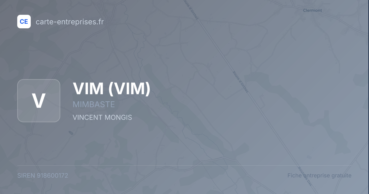 VIM — 918600172 — fiche entreprise