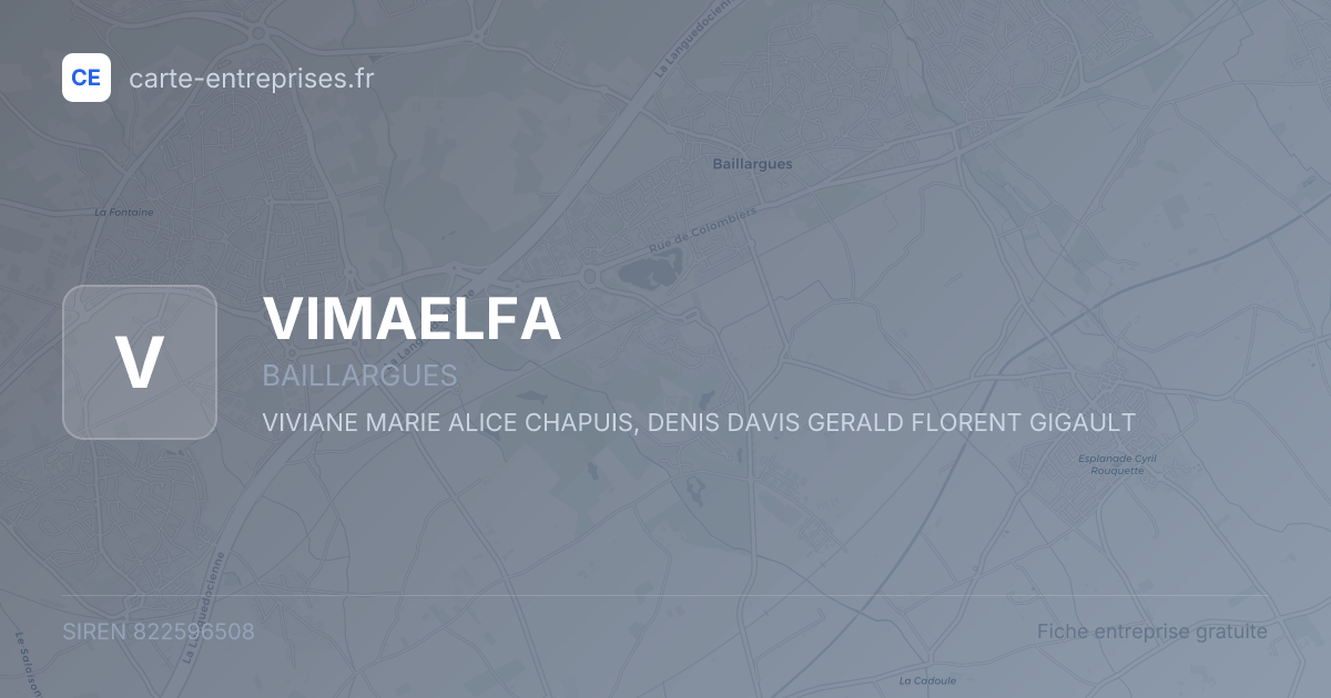 VIMAELFA — 822596508 — fiche entreprise