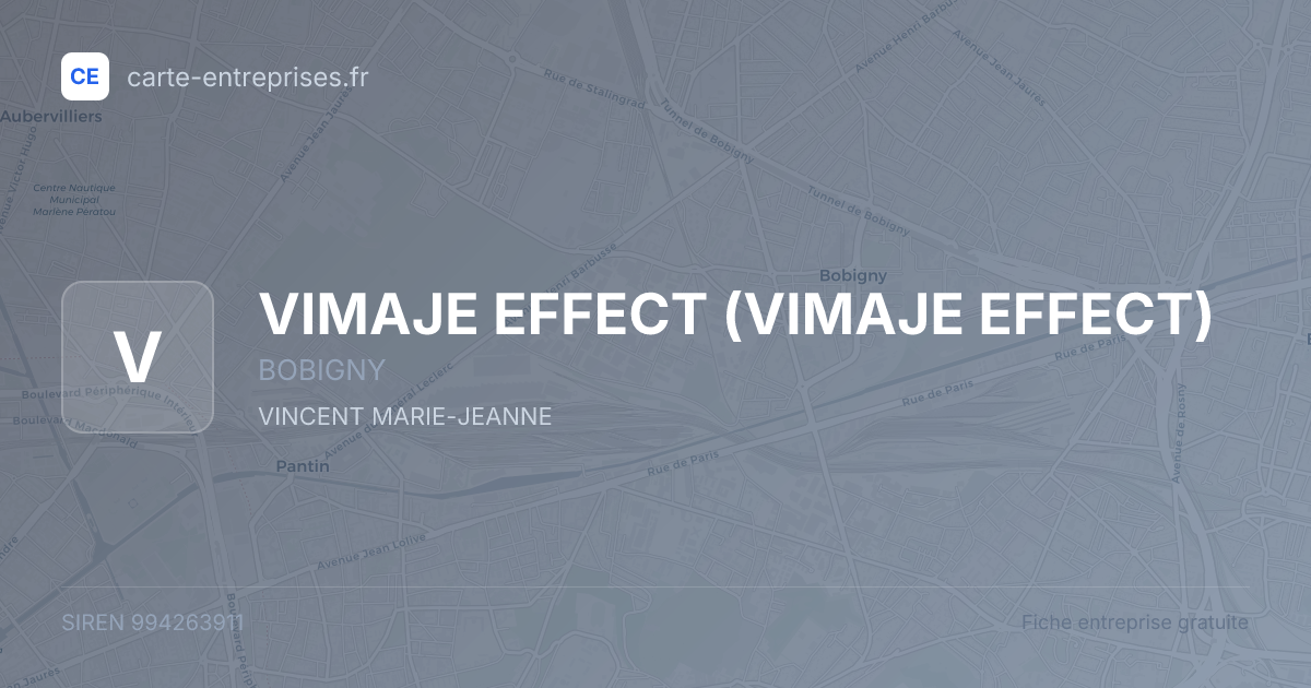 VIMAJE EFFECT — 994263911 — fiche entreprise