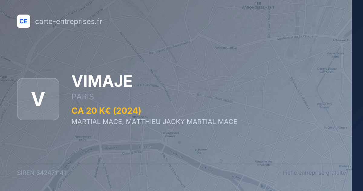 VIMAJE — 342471141 — fiche entreprise