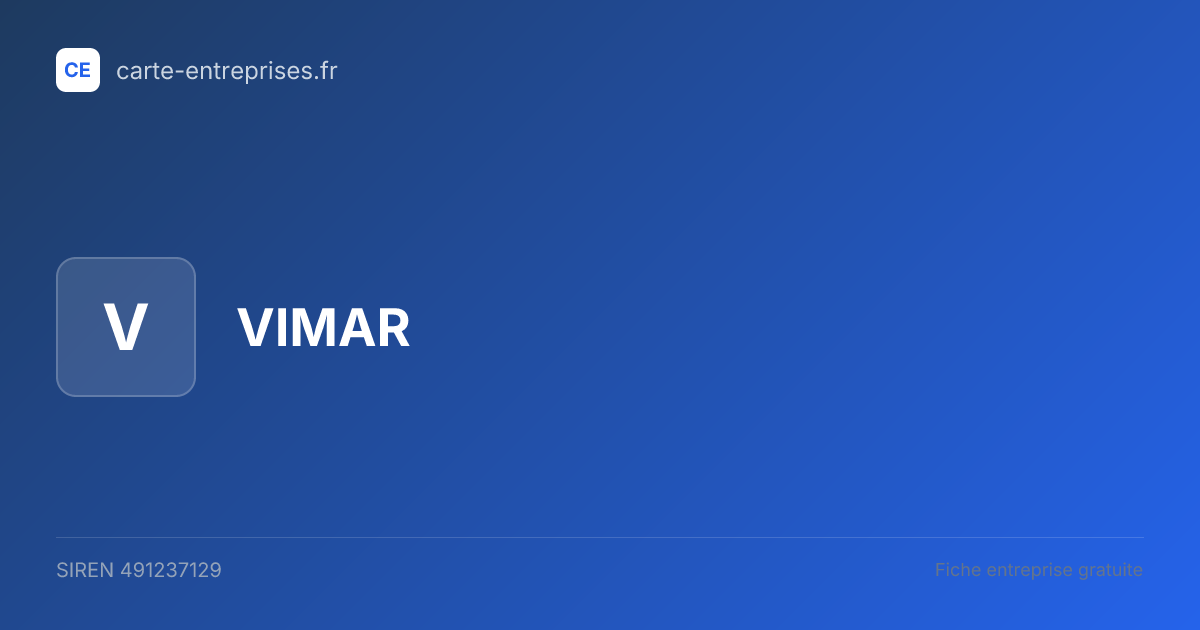 VIMAR — 491237129 — fiche entreprise