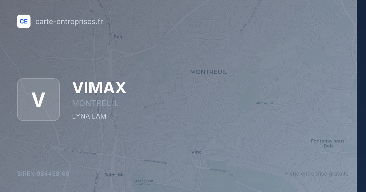 VIMAX — 984458166 — fiche entreprise