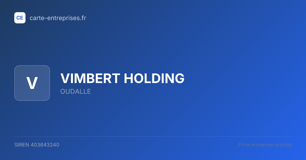 VIMBERT HOLDING — 403643240 — fiche entreprise