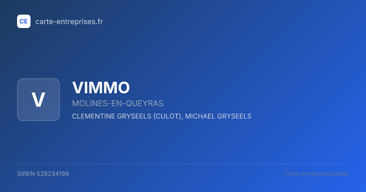 VIMMO — 528234198 — fiche entreprise