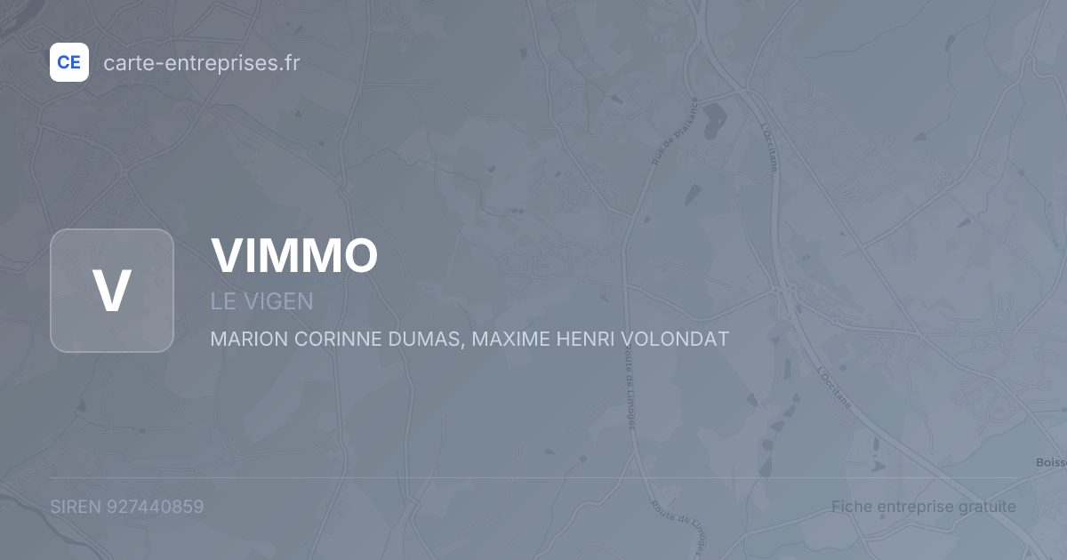VIMMO — 927440859 — fiche entreprise