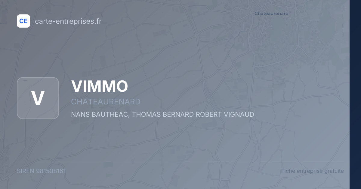 VIMMO — 981508161 — fiche entreprise