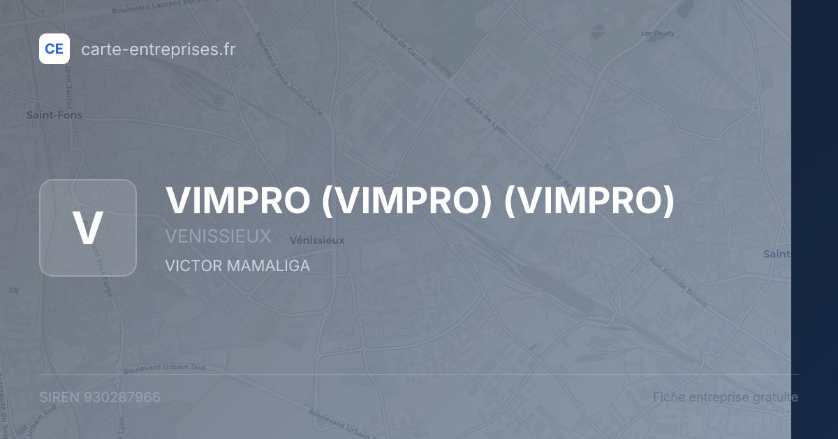 VIMPRO (VIMPRO) (VIMPRO) — 930287966 — fiche entreprise