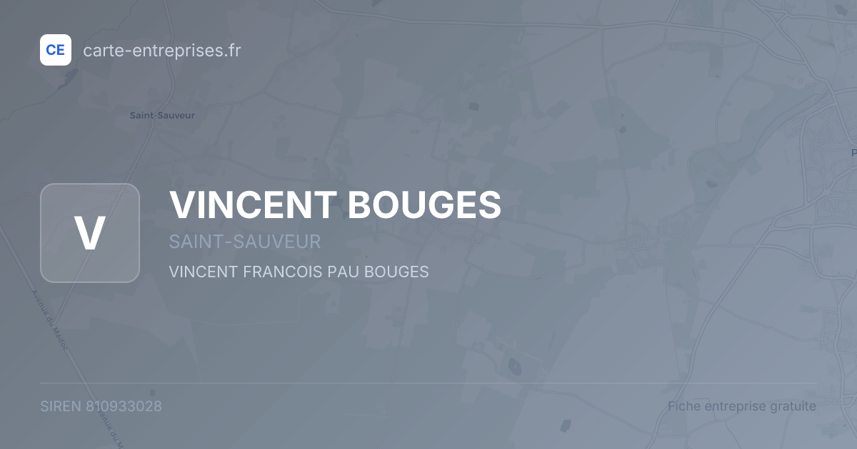 VINCENT BOUGES — 810933028 — fiche entreprise