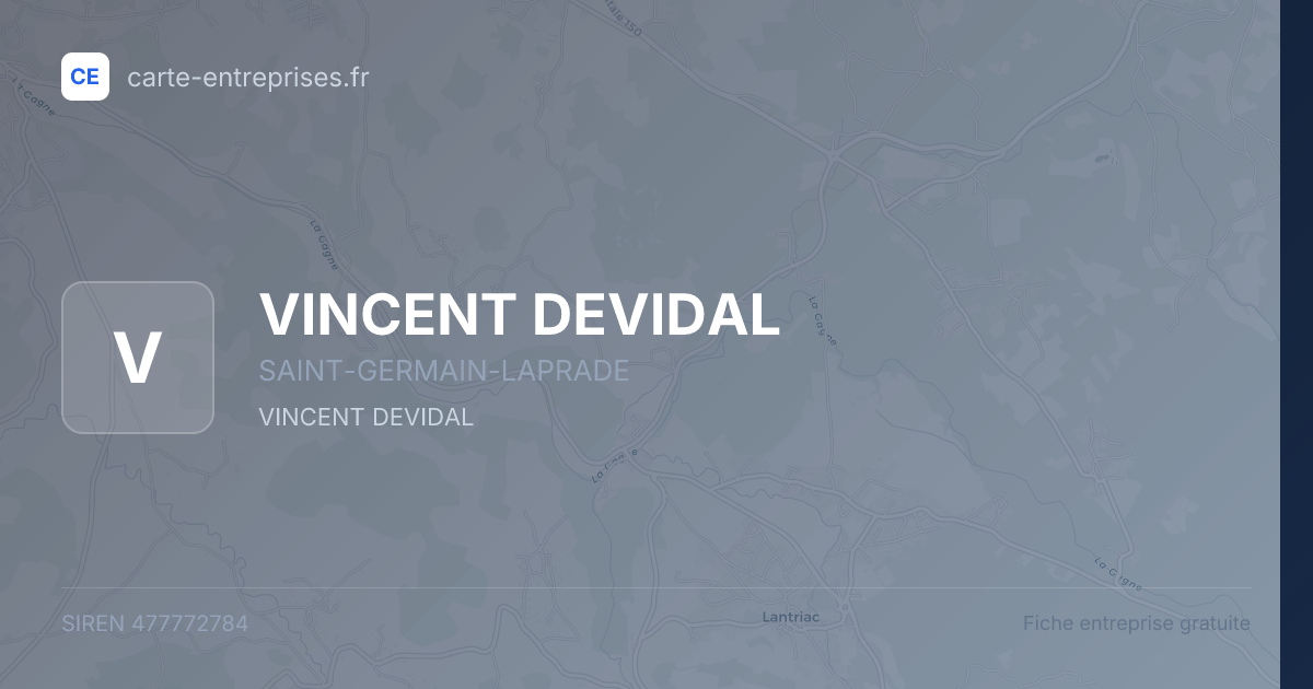 VINCENT DEVIDAL — 477772784 — fiche entreprise