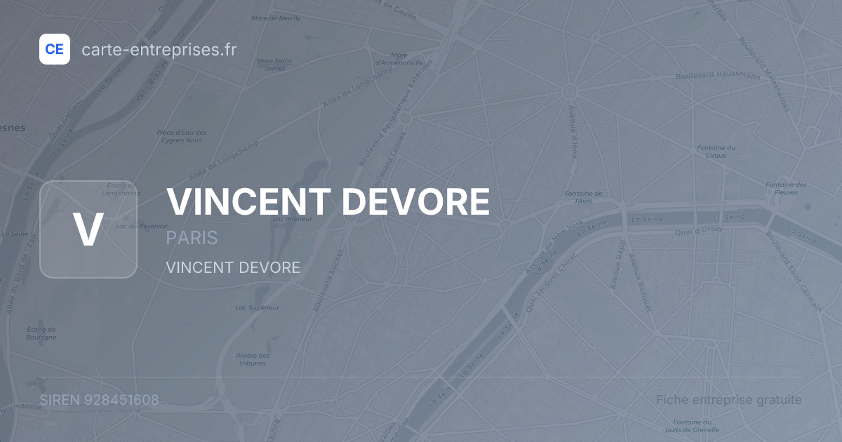 VINCENT DEVORE — 928451608 — fiche entreprise
