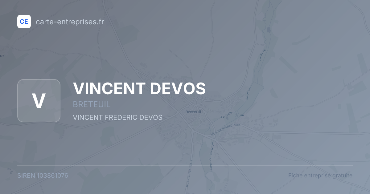 VINCENT DEVOS — 103861076 — fiche entreprise
