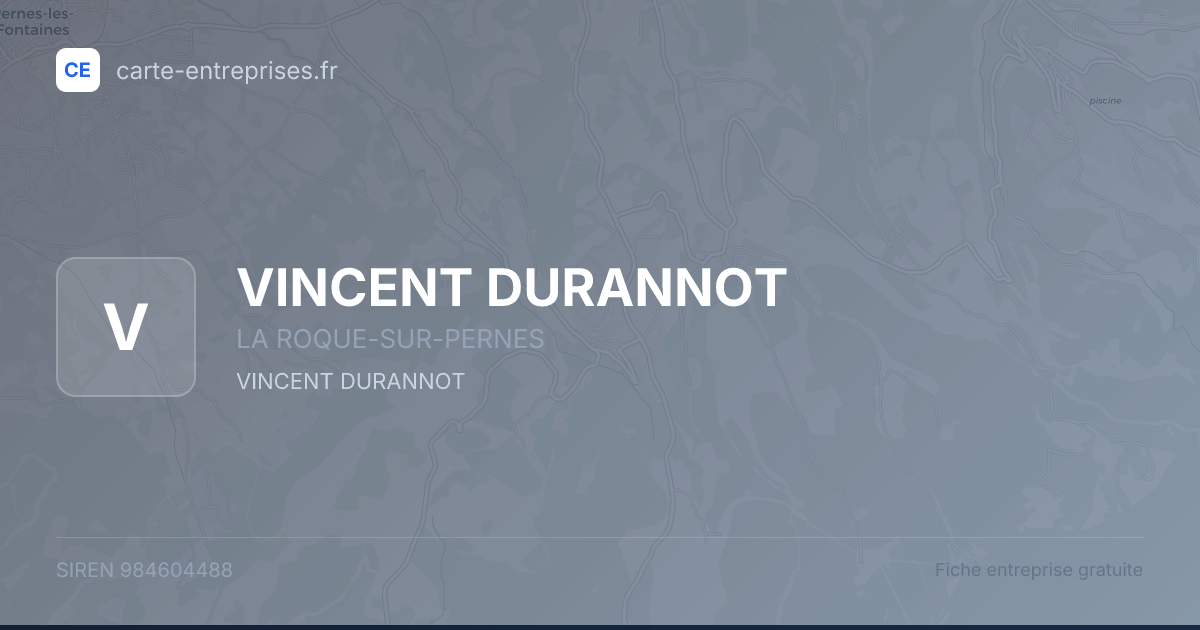 VINCENT DURANNOT — 984604488 — fiche entreprise