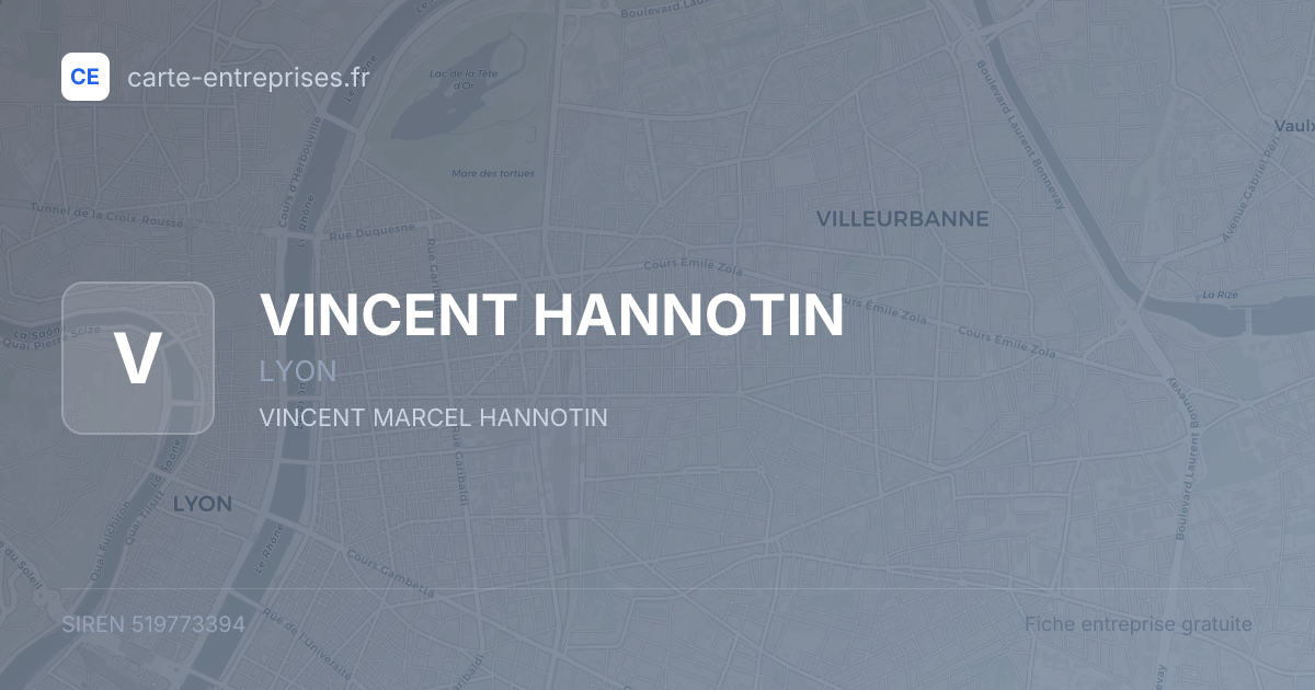 VINCENT HANNOTIN — 519773394 — fiche entreprise