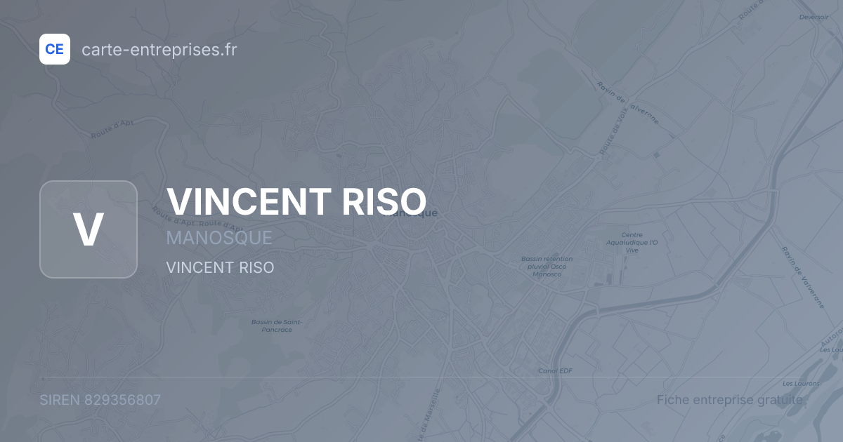 VINCENT RISO — 829356807 — fiche entreprise