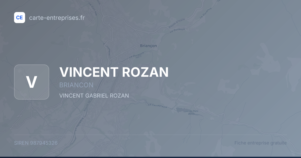 VINCENT ROZAN — 987945326 — fiche entreprise