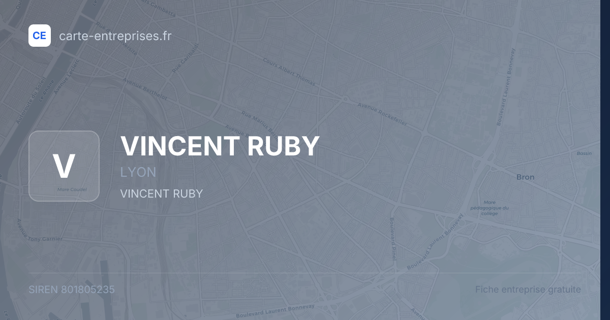 VINCENT RUBY — 801805235 — fiche entreprise