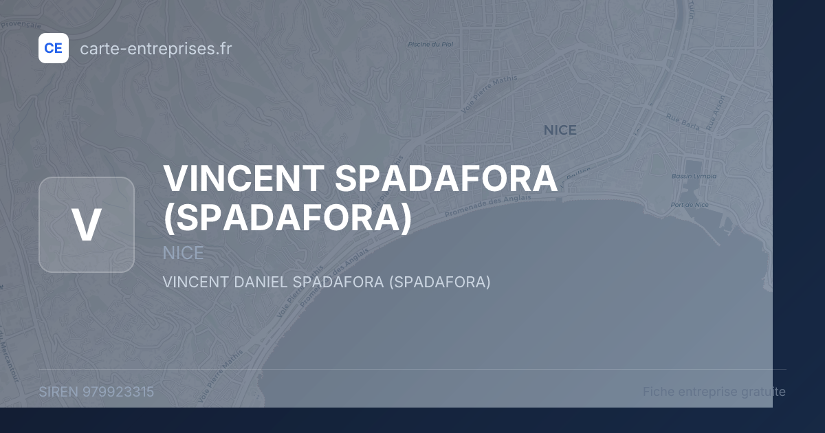 VINCENT SPADAFORA (SPADAFORA) — 979923315 — fiche entreprise