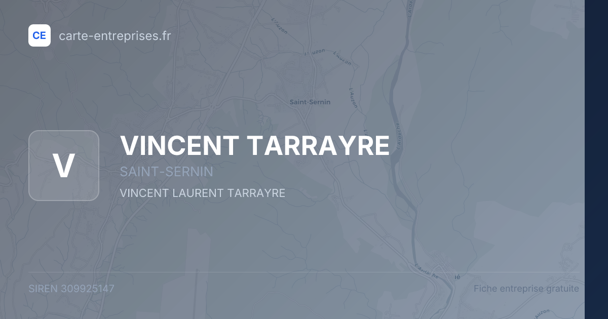 VINCENT TARRAYRE — 309925147 — fiche entreprise