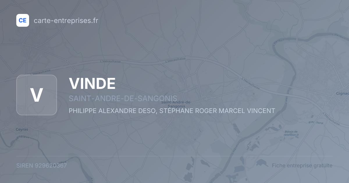 VINDE — 929620367 — fiche entreprise