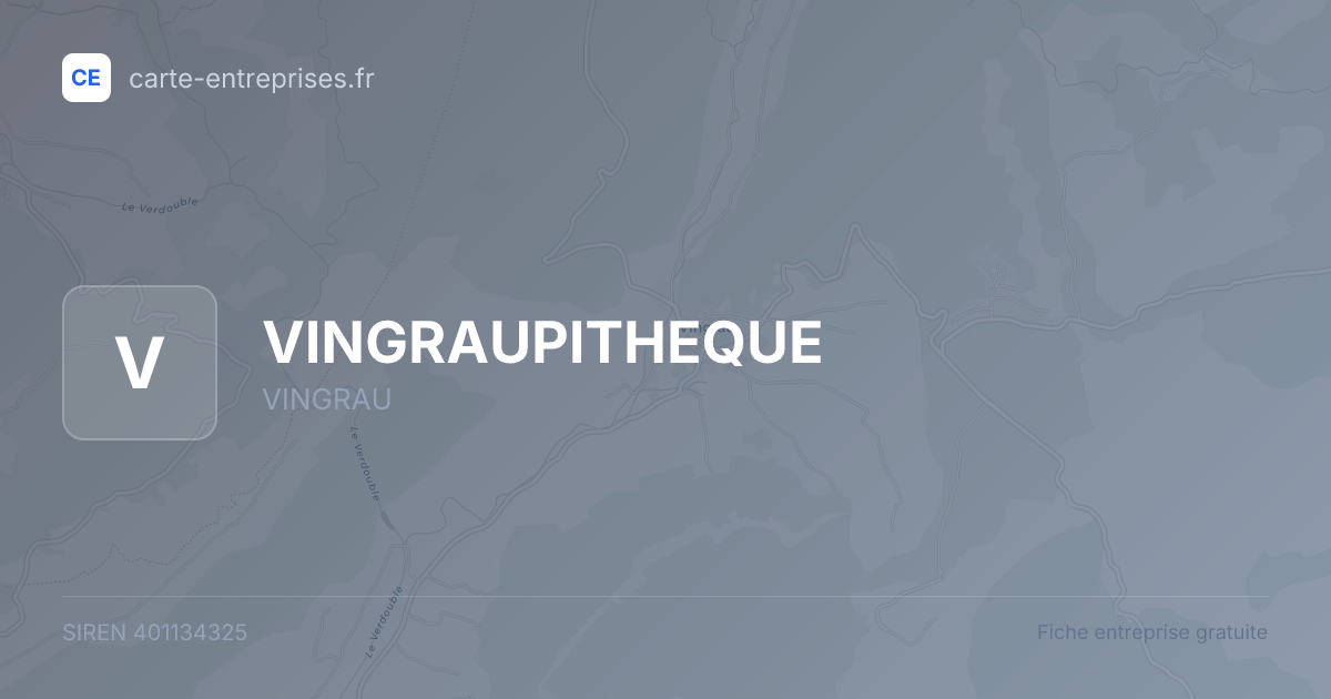 VINGRAUPITHEQUE — 401134325 — fiche entreprise