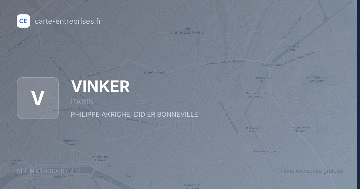 VINKER — 913080891 — fiche entreprise