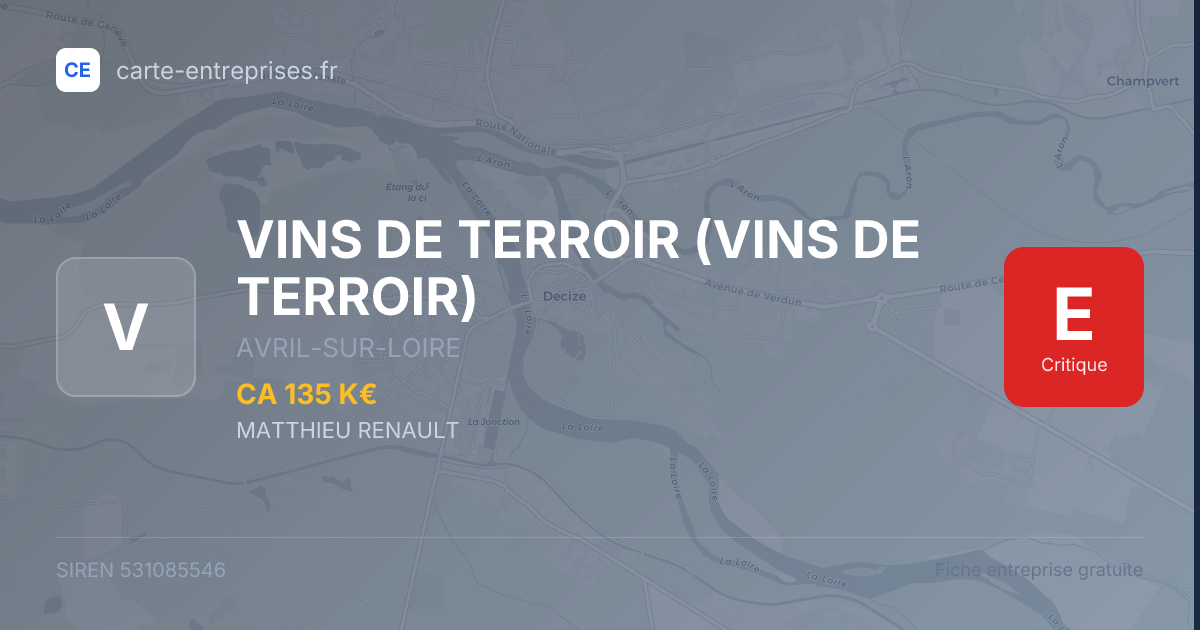 VINS DE TERROIR (VINS DE TERROIR) — 531085546 — fiche entreprise