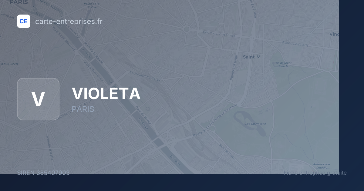 VIOLETA — 385407903 — fiche entreprise