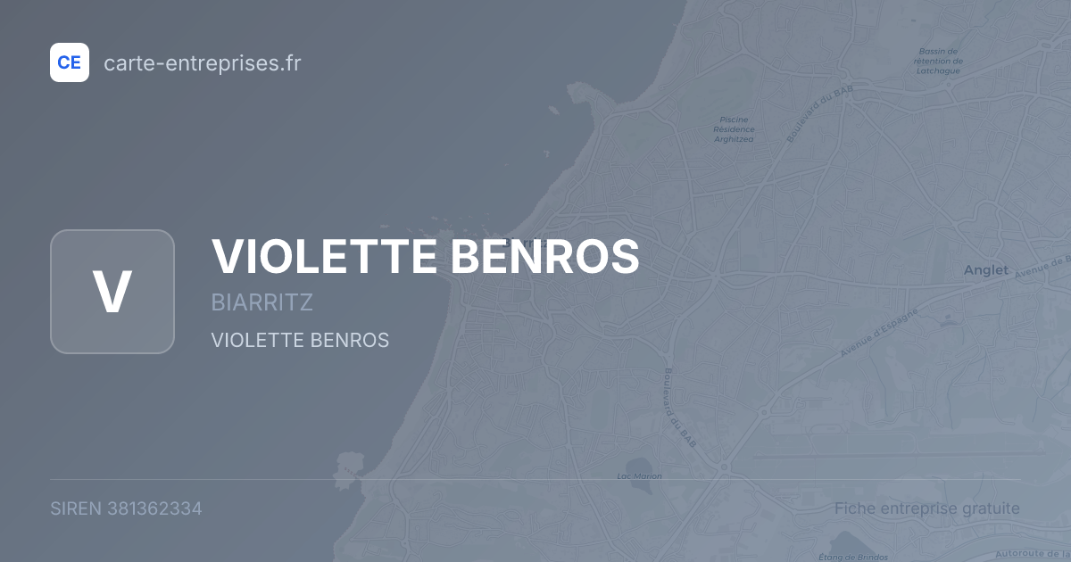 VIOLETTE BENROS — 381362334 — fiche entreprise