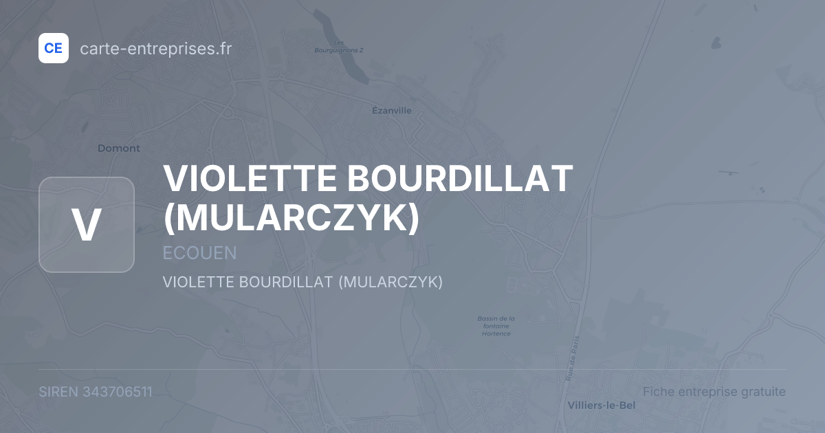 VIOLETTE BOURDILLAT (MULARCZYK) — 343706511 — fiche entreprise
