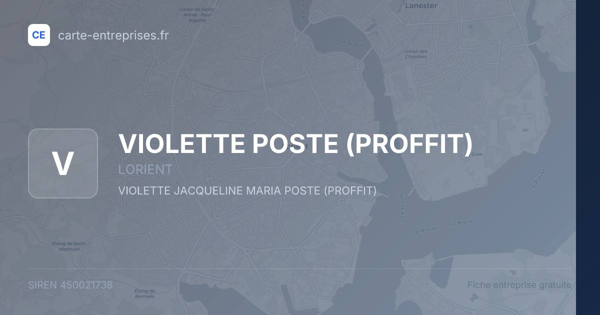 VIOLETTE POSTE (PROFFIT) — 450021738 — fiche entreprise