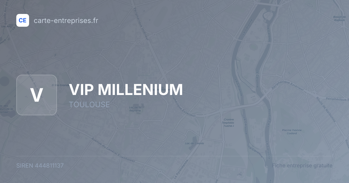 VIP MILLENIUM — 444811137 — fiche entreprise