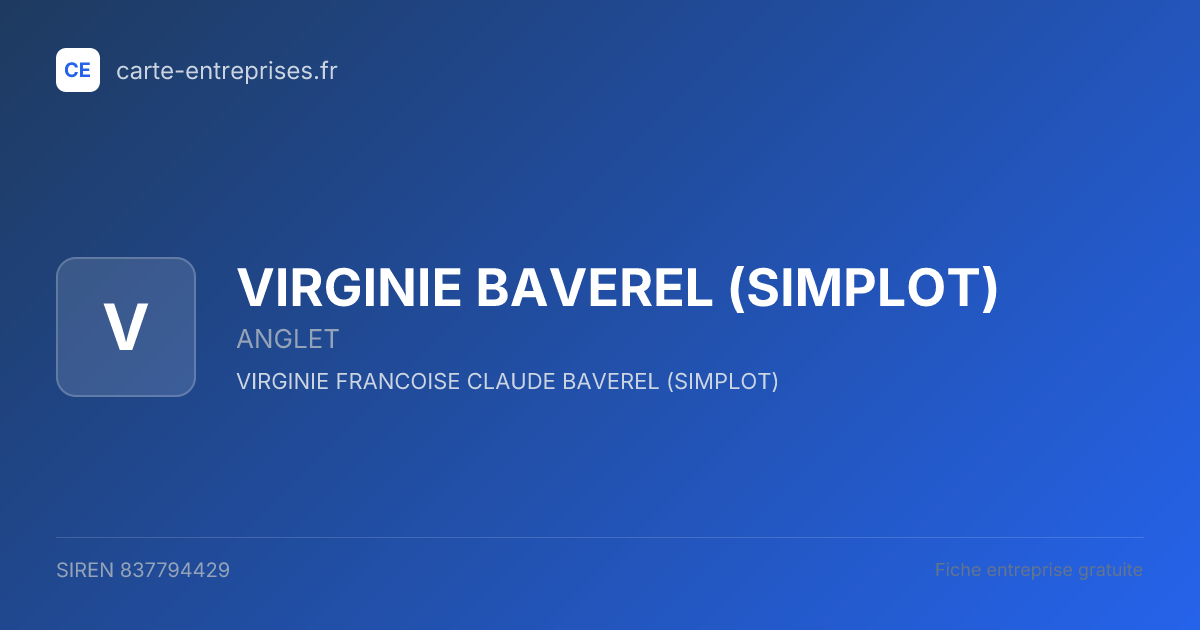 VIRGINIE BAVEREL (SIMPLOT) — 837794429 — fiche entreprise