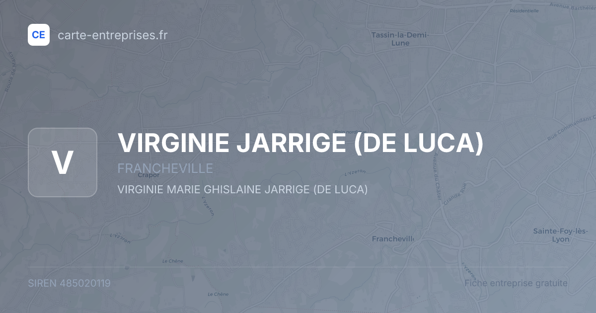VIRGINIE JARRIGE (DE LUCA) — 485020119 — fiche entreprise