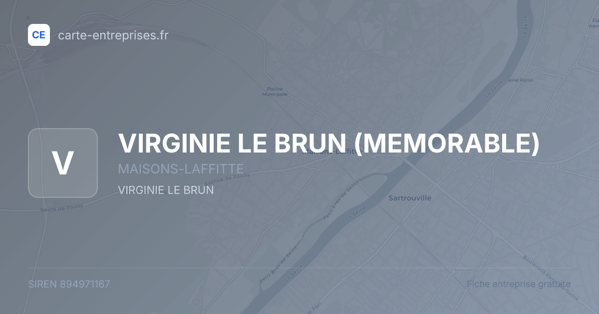 VIRGINIE LE BRUN (MEMORABLE) — 894971167 — fiche entreprise
