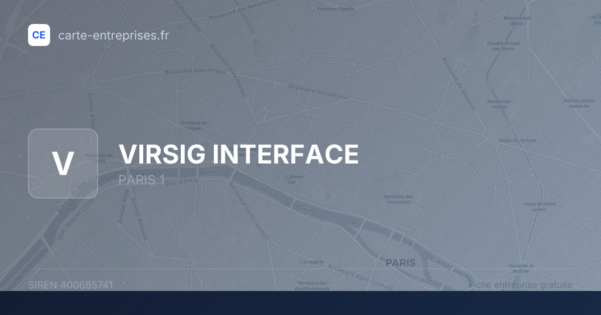VIRSIG INTERFACE — 400665741 — fiche entreprise