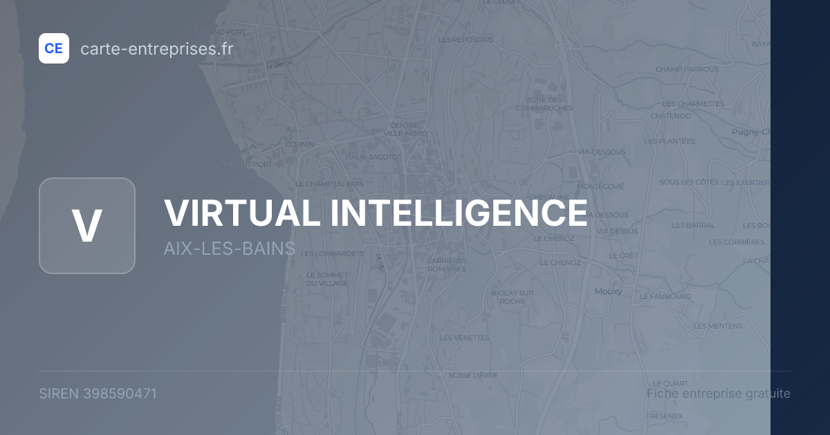VIRTUAL INTELLIGENCE — 398590471 — fiche entreprise