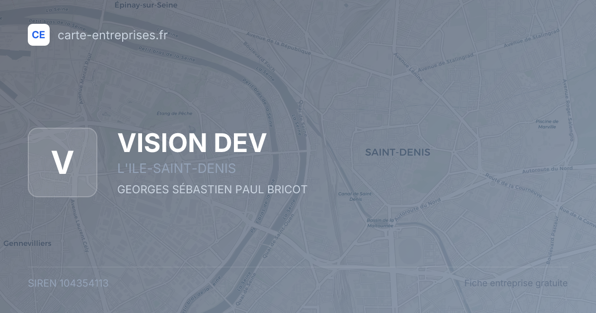 VISION DEV — 104354113 — fiche entreprise