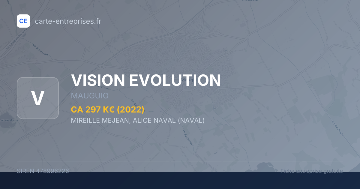 VISION EVOLUTION — 478996226 — fiche entreprise