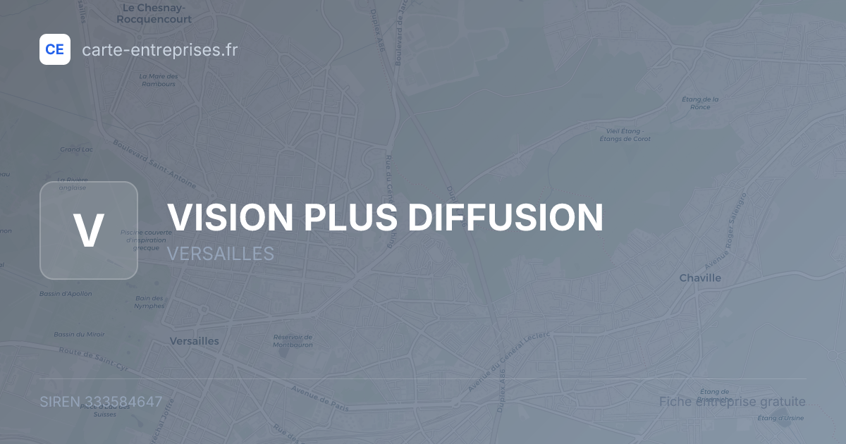 VISION PLUS DIFFUSION — 333584647 — fiche entreprise