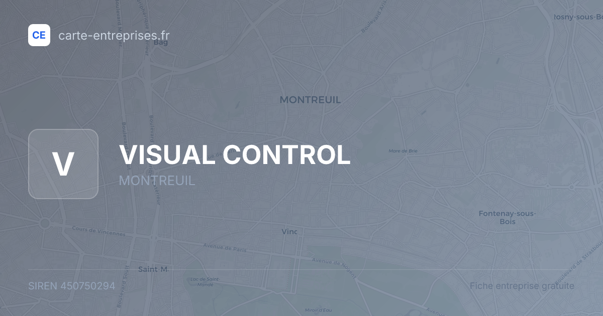 VISUAL CONTROL — 450750294 — fiche entreprise