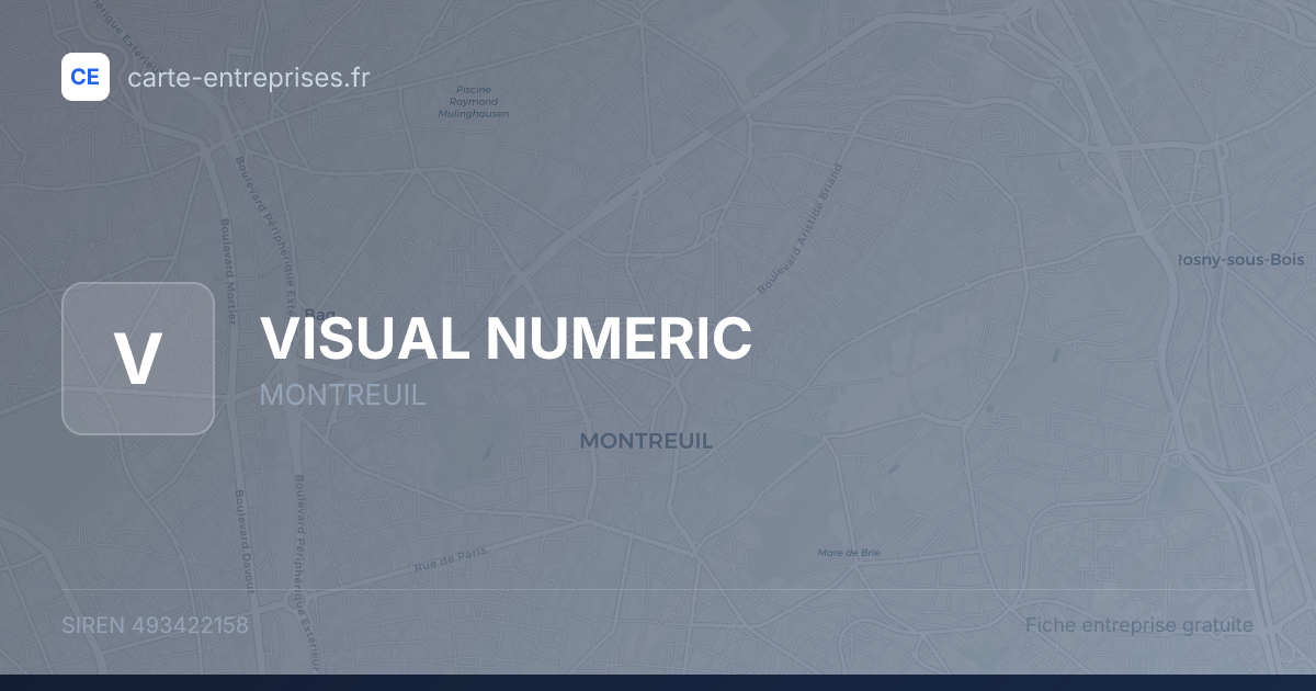 VISUAL NUMERIC — 493422158 — fiche entreprise