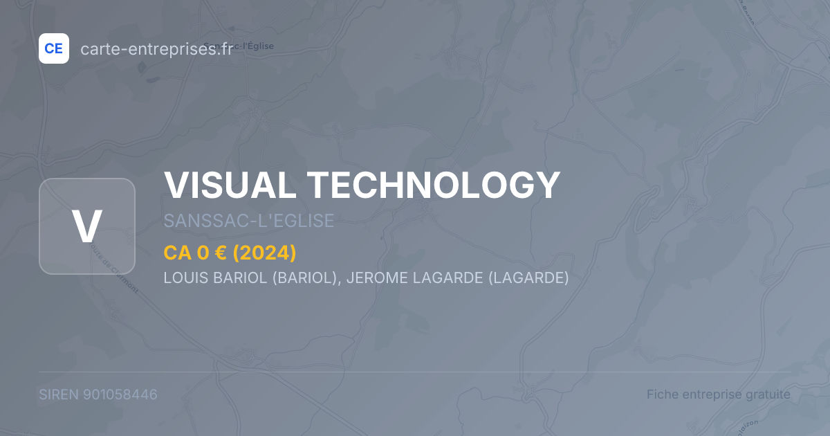 VISUAL TECHNOLOGY — 901058446 — fiche entreprise