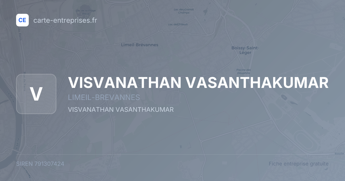 VISVANATHAN VASANTHAKUMAR — 791307424 — fiche entreprise