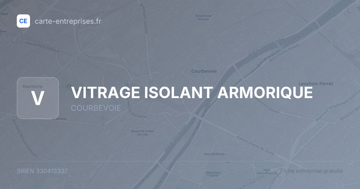 VITRAGE ISOLANT ARMORIQUE — 330413337 — fiche entreprise
