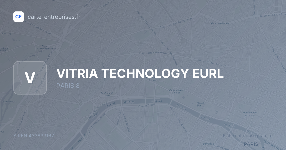 VITRIA TECHNOLOGY EURL — 433833167 — fiche entreprise