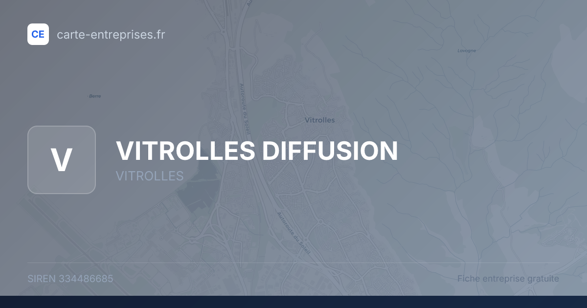 VITROLLES DIFFUSION — 334486685 — fiche entreprise