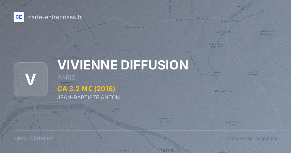 VIVIENNE DIFFUSION — 438191397 — fiche entreprise