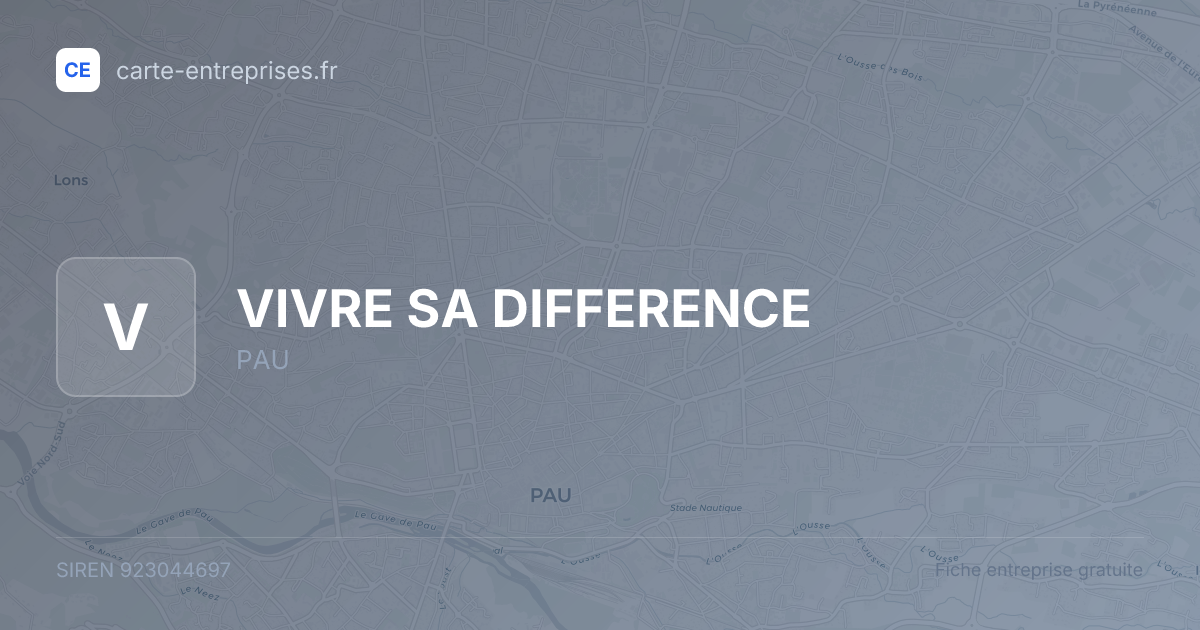 VIVRE SA DIFFERENCE — 923044697 — fiche entreprise